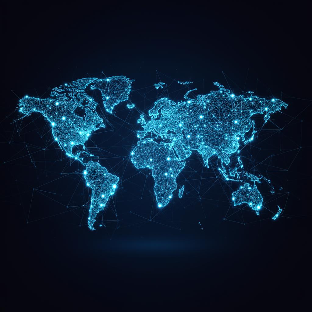 Global network of connected nodes